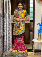Kusum Pink Colour Sada Saubhagyavati Bhava Wedding Patola Saree