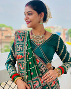 Emerald Green "Sada Saubhagyavati" Soft Silk Saree with Royal Doli Pallu