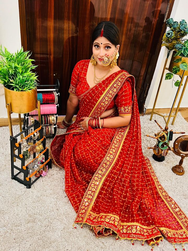 Premium Pure Viscose Red Gharchola Saree – Sada Saubhagyavati Bhava Collection