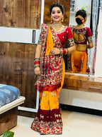 Premium Orange Yellow & Maroon Colour Panetar Patola Silk Saree – Shubh Laabh 2 Wedding Collection