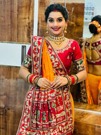 Premium Orange Yellow & Maroon Colour Panetar Patola Silk Saree – Shubh Laabh 2 Wedding Collection