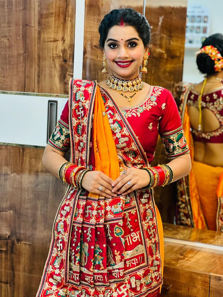 Premium Orange Yellow & Maroon Colour Panetar Patola Silk Saree – Shubh Laabh 2 Wedding Collection