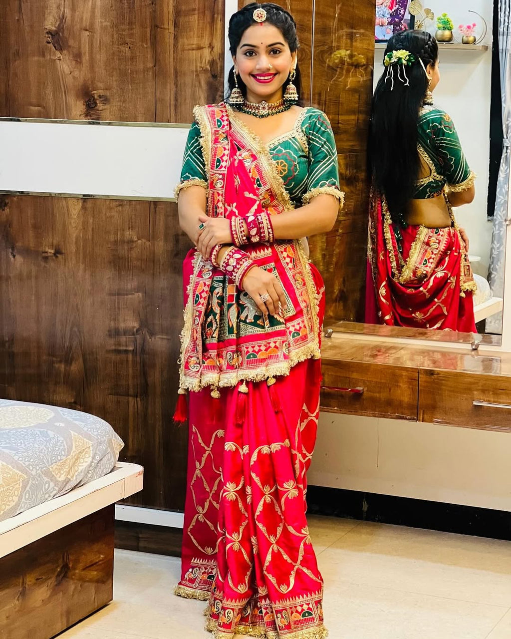 Krisha Pink Premium Pure Jacquard Soft Silk Wedding Saree Collection