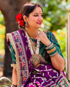 Krisha Premium Wine Purple Pure Jacquard Silk Saree