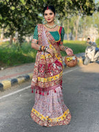 Kusum Lavender Soft Silk Sada Saubhagyavati Bhava Wedding Patola Saree