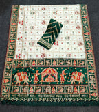 White & Green Panetar Patola Silk Saree with Royal Doli Pallu – Saubhagyavati Bhava Edition