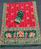 Red & Green Panetar Style Soft Silk Saree with Royal Doli Pallu – Saubhagyavati Bhava Edition