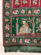 KAIRA Elegant Maroon & Green Silk Blend Saree with Heritage Patola Motifs and Rich Embroidered Pallu