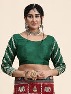 KAIRA-137 Heritage Silk Blend Saree in Royal Maroon & Emerald Green with Traditional Patola Motifs and Ornate Pallu