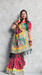 Kusum Maroon Sada Saubhagyavati Bhava Patola Saree – Heavy Embroidery & Designer Blouse