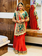 Premium Pure Viscose Red Gharchola Saree – Vat Savitri Special Edition