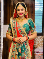 Premium Pure Viscose Red Gharchola Saree – Vat Savitri Special Edition