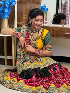 Kusum Pink Colour Sada Saubhagyavati Bhava Wedding Patola Saree