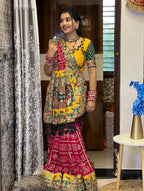 Kusum Pink Colour Sada Saubhagyavati Bhava Wedding Patola Saree