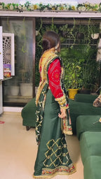 Krisha Green Premium Pure Jacquard Soft Silk Saree - Traditional Heritage Collection