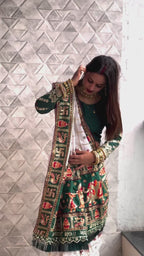 White & Green Panetar Patola Silk Saree with Royal Doli Pallu – Saubhagyavati Bhava Edition