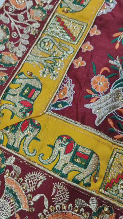 Kusum Green Sada Saubhagyavati Bhava Patola Saree – Heavy Embroidery & Designer Blouse