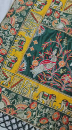 Kusum Premium Soft Silk Off White Green Patola Saree With Saubhagyavati Bhava Border